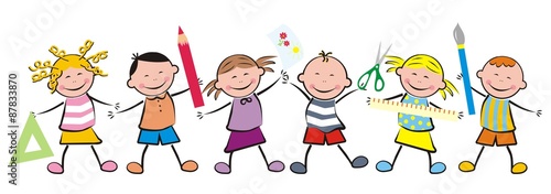 kids and school equipment