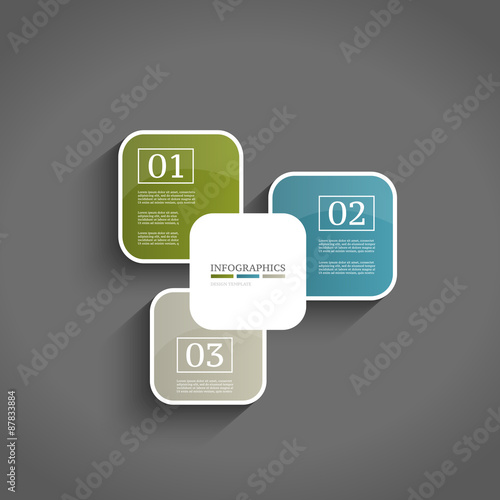Infographics design template. Business concept with three options.  Vector illustration.