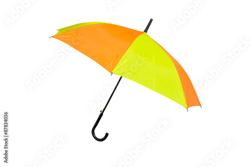 yellow and orange umbrella on a white background