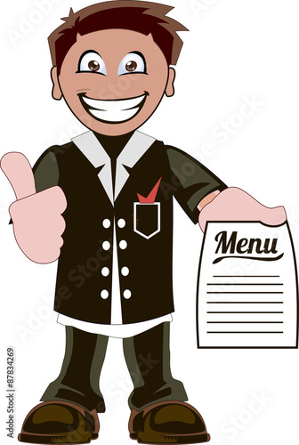 Cartoon waiter