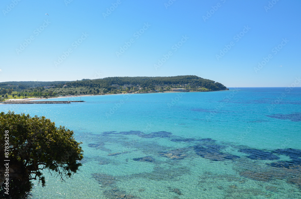 Beautiful turquoise transparent mediterranean sea view on the hi