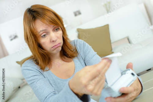 Woman stressing about her finances