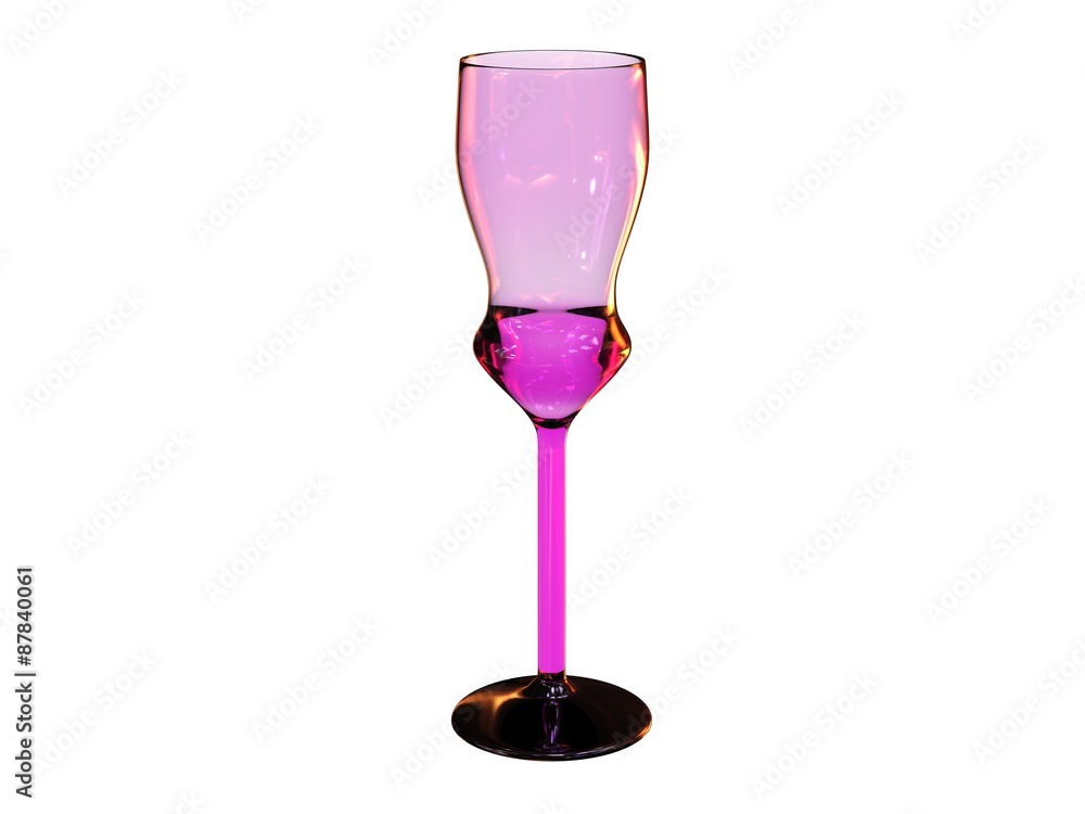 pink glass 3d render on white background pink glass 3d render on white background