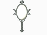 old hand mirror design on white background