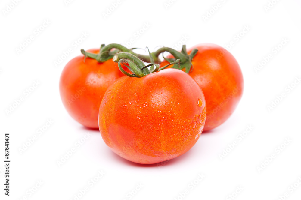 Fresh Red Tomatoes Isolated on White Background. Fresh Red Tomatoes Isolated on White Background.
