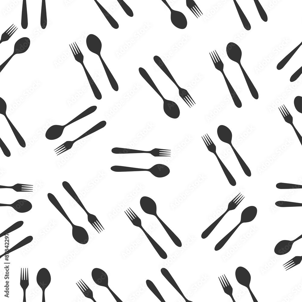 seamless pattern with fork and spoon