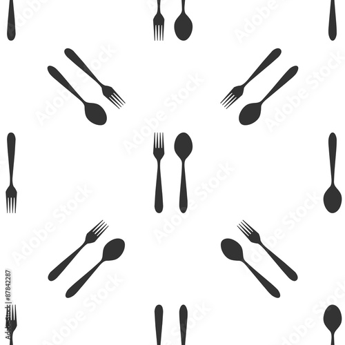 seamless pattern with fork and spoon