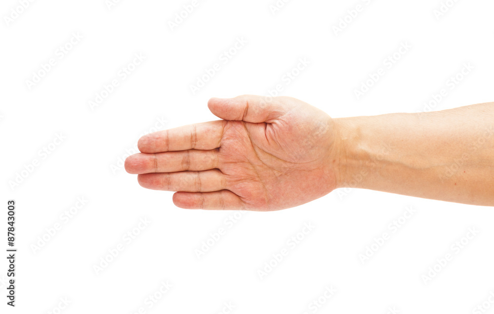 Man hand sign isolated on white background Man hand sign isolated on white background