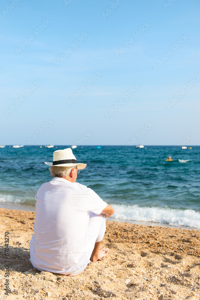 Senior man at the beach