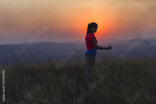 Girl Fun Sunset Landscape © ChrisVanLennepPhoto