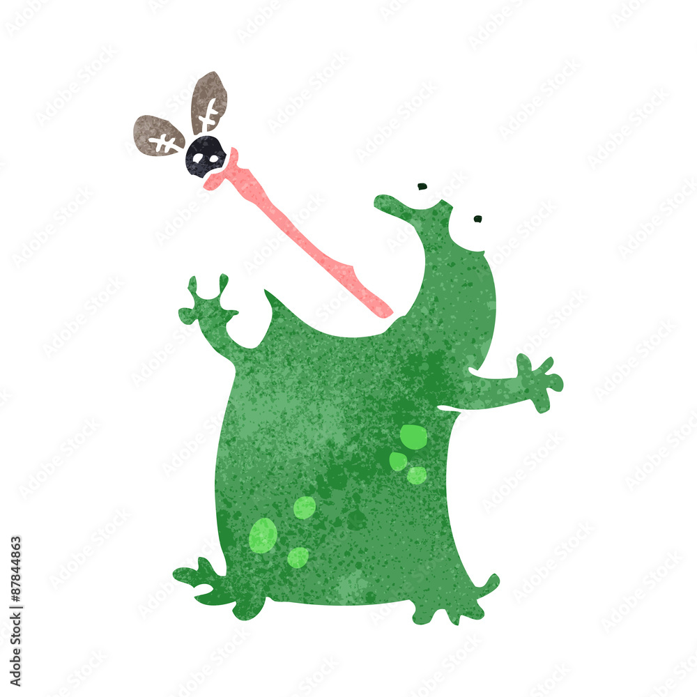 Fototapeta premium retro cartoon funny frog