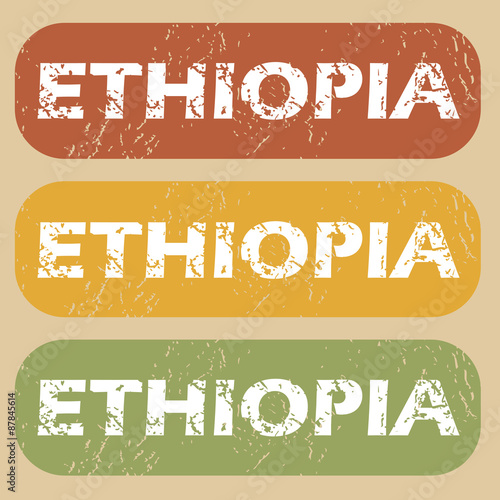 Vintage Ethiopia stamp set