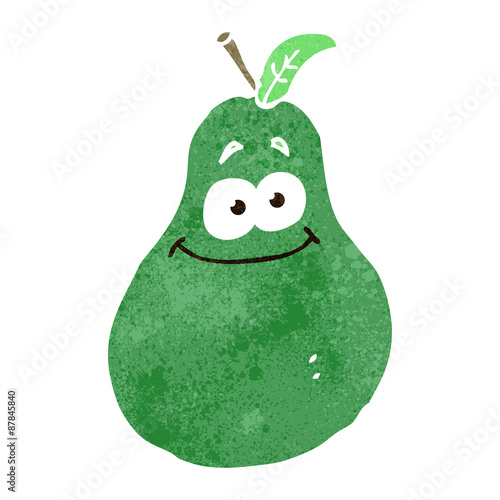 retro cartoon happy pear