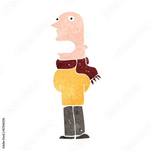 retro cartoon shocked man