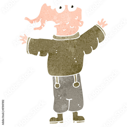 retro cartoon mutant man