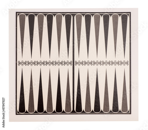 Stampa su tela Board for a game of backgammon on white