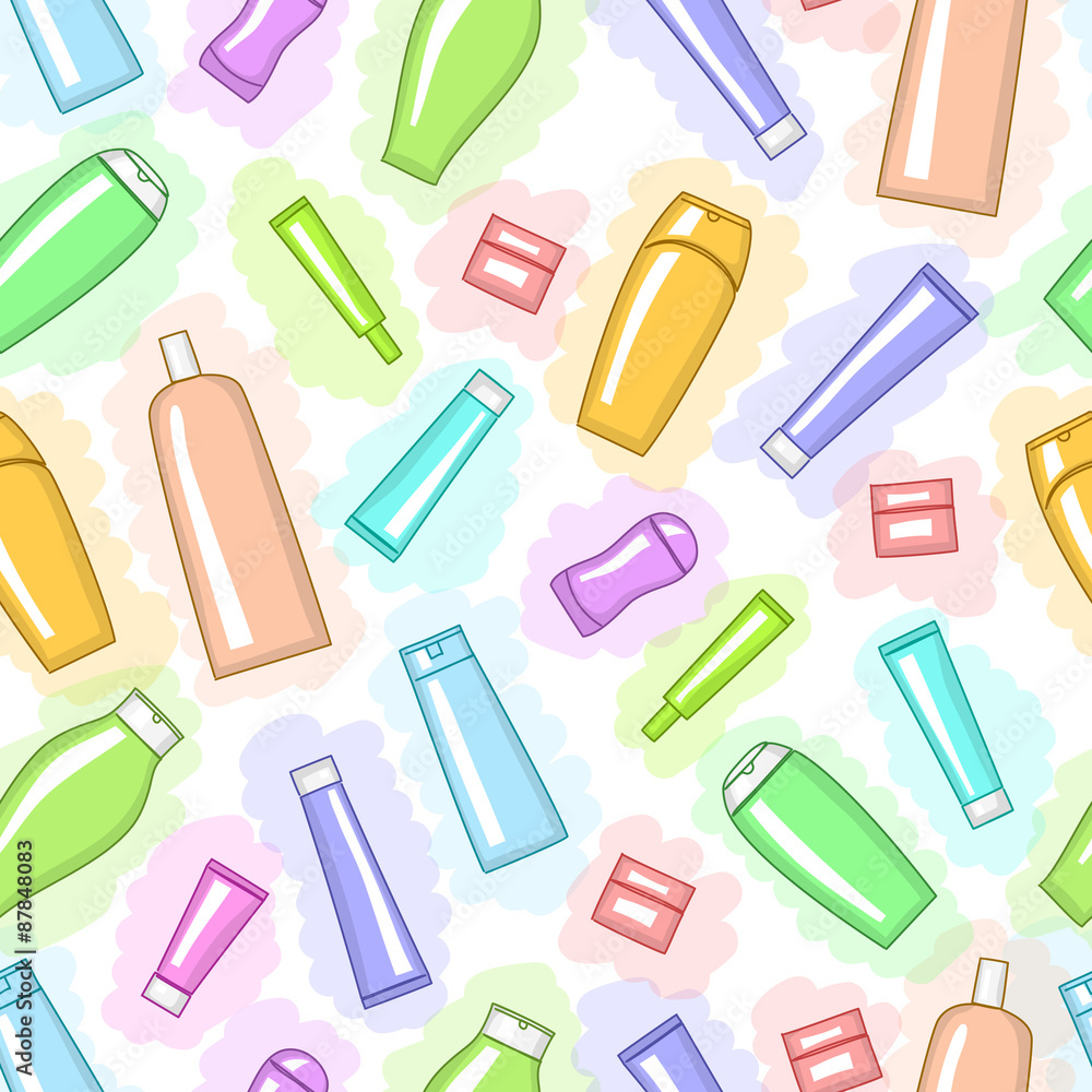 Seamless pattern with cosmetics Seamless pattern with cosmetics