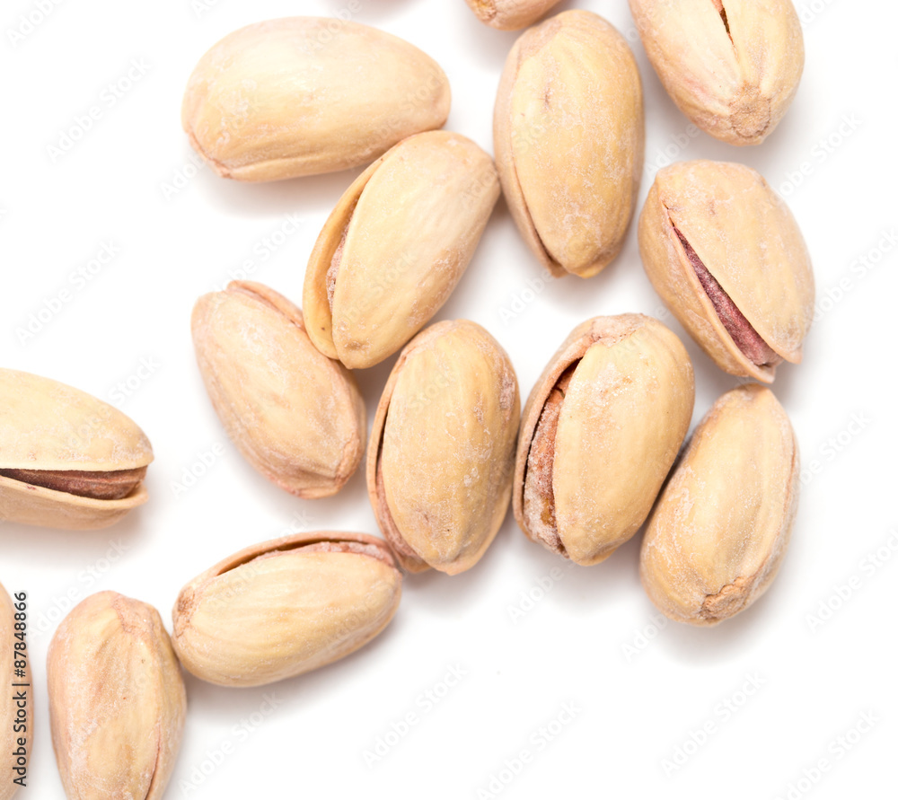 Fototapeta premium pistachios on a white background. close