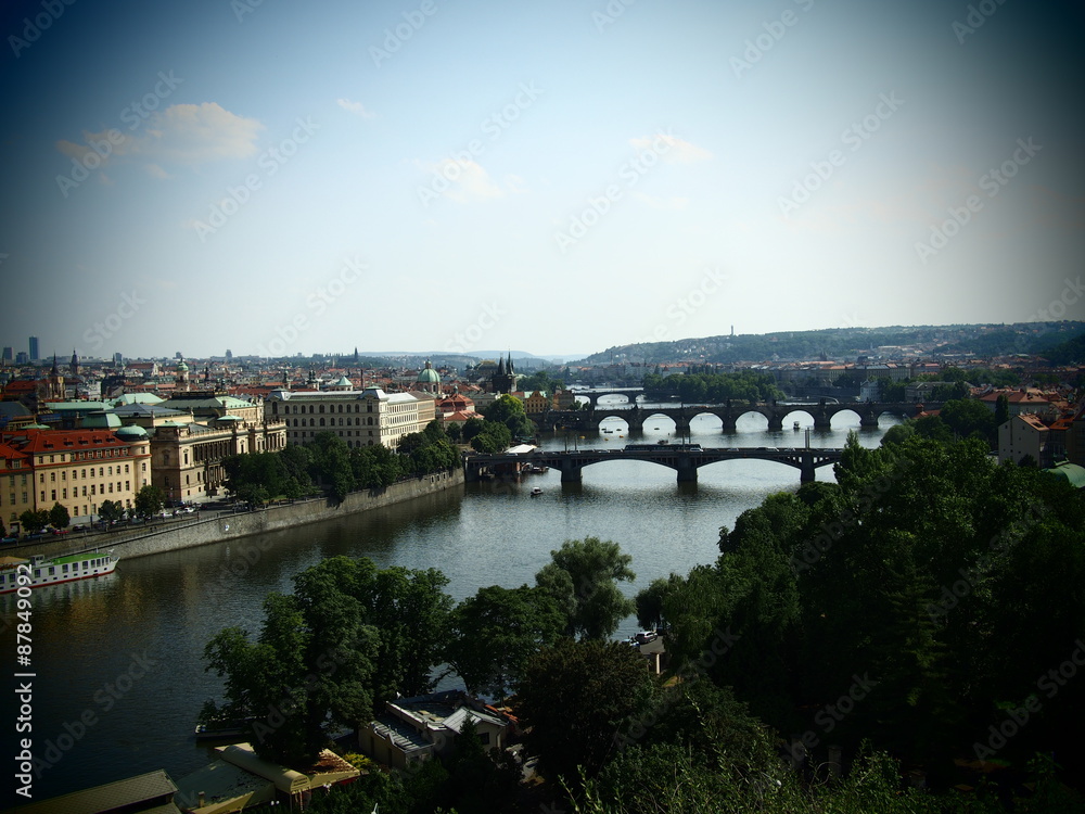 Obraz premium View of bridges in Prague