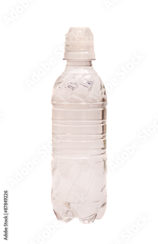 Small water bottle isolated on white