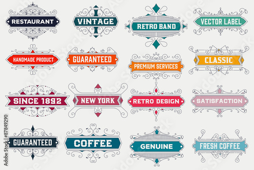 vintage logo template, Hotel, Restaurant, Business Identity set.