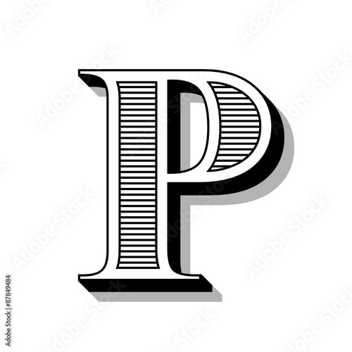 Font with lines.
