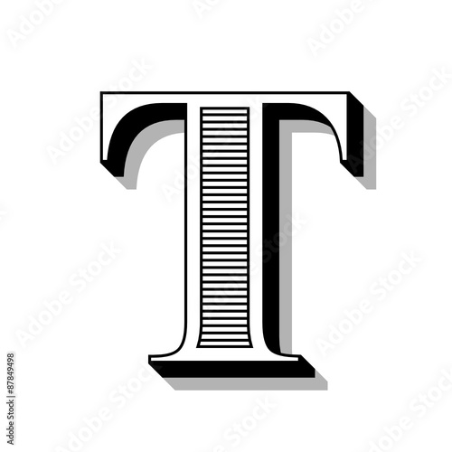 Font with lines.
