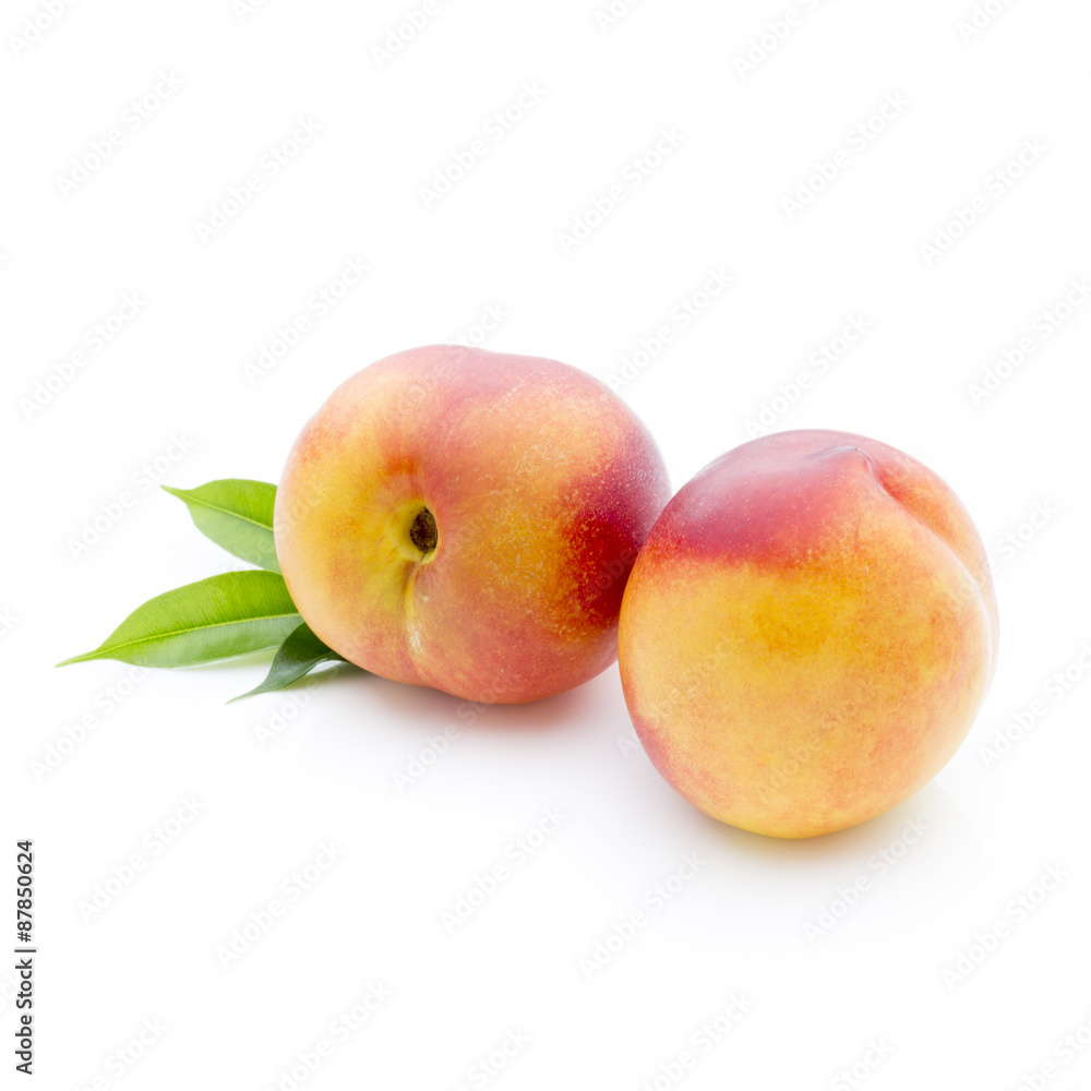 Peach on the white isolatd background. Peach on the white isolatd background.