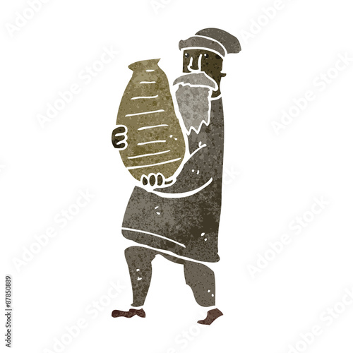 retro cartoon medieval peasant