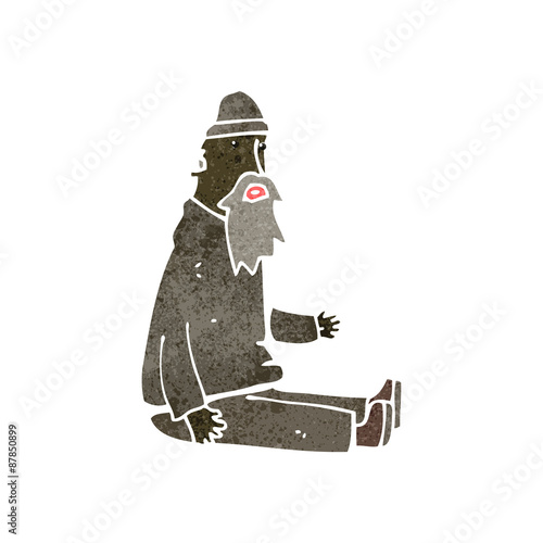 retro cartoon medieval peasant