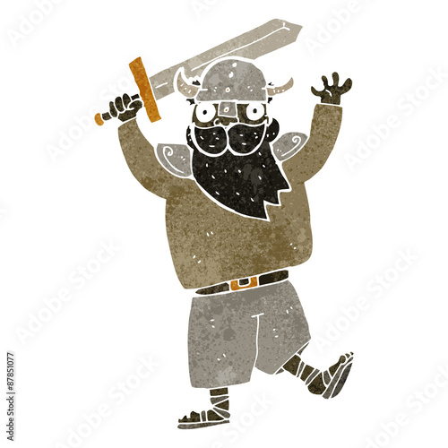 retro cartoon medieval raider