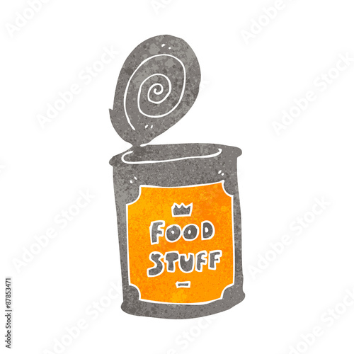 retro cartoon canned food