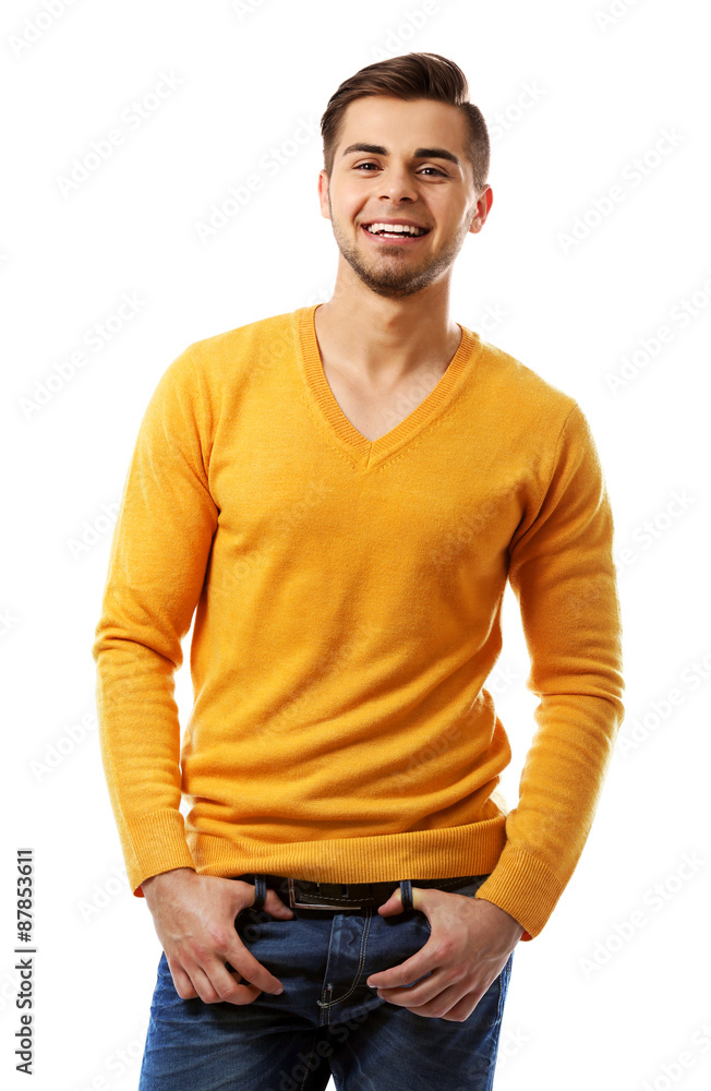Fototapeta premium Handsome young man isolated on white