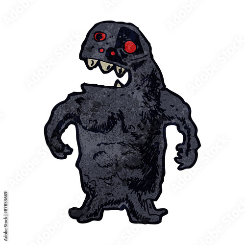 retro cartoon spooky monster