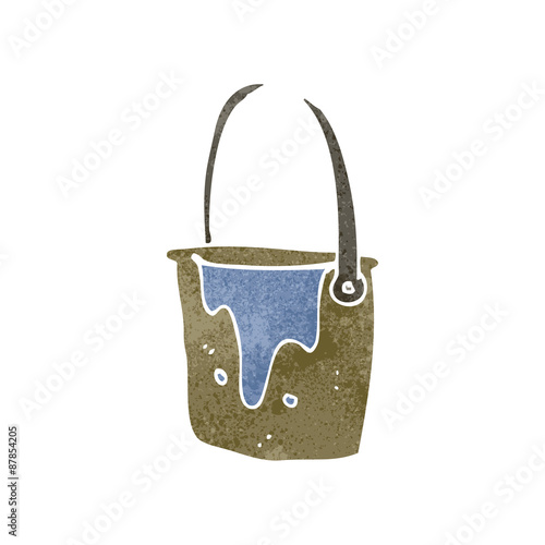 retro cartoon bucket of water