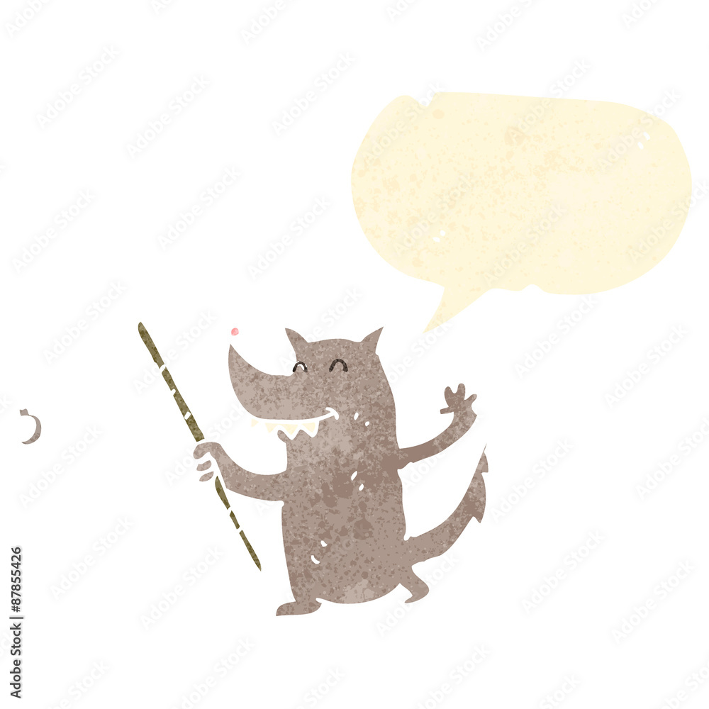 retro cartoon wolf fishing retro cartoon wolf fishing