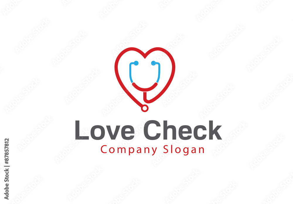 Love Check Logo template Love Check Logo template