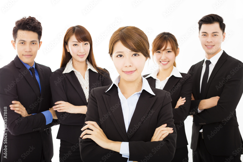 young businesswoman with successful business team young businesswoman with successful business team