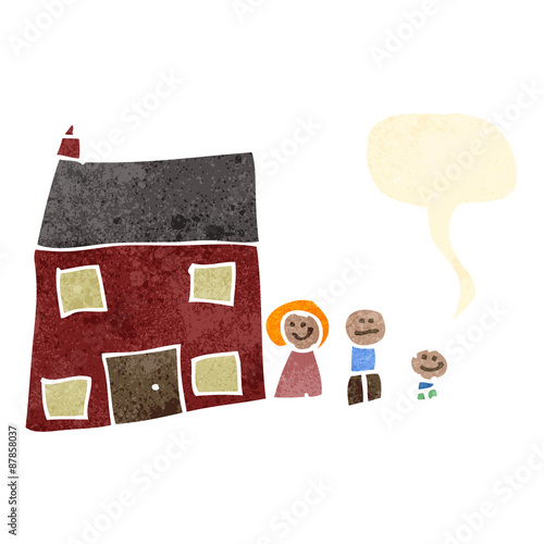 child's drawing of a family home