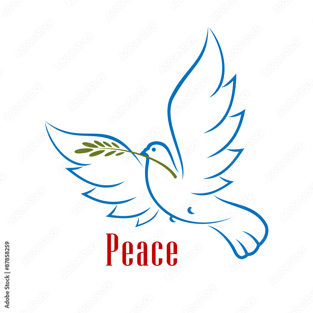 Dove carrying green olive branch Dove carrying green olive branch