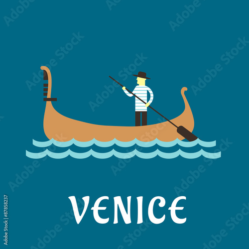 Venetian gondolier flat travel design