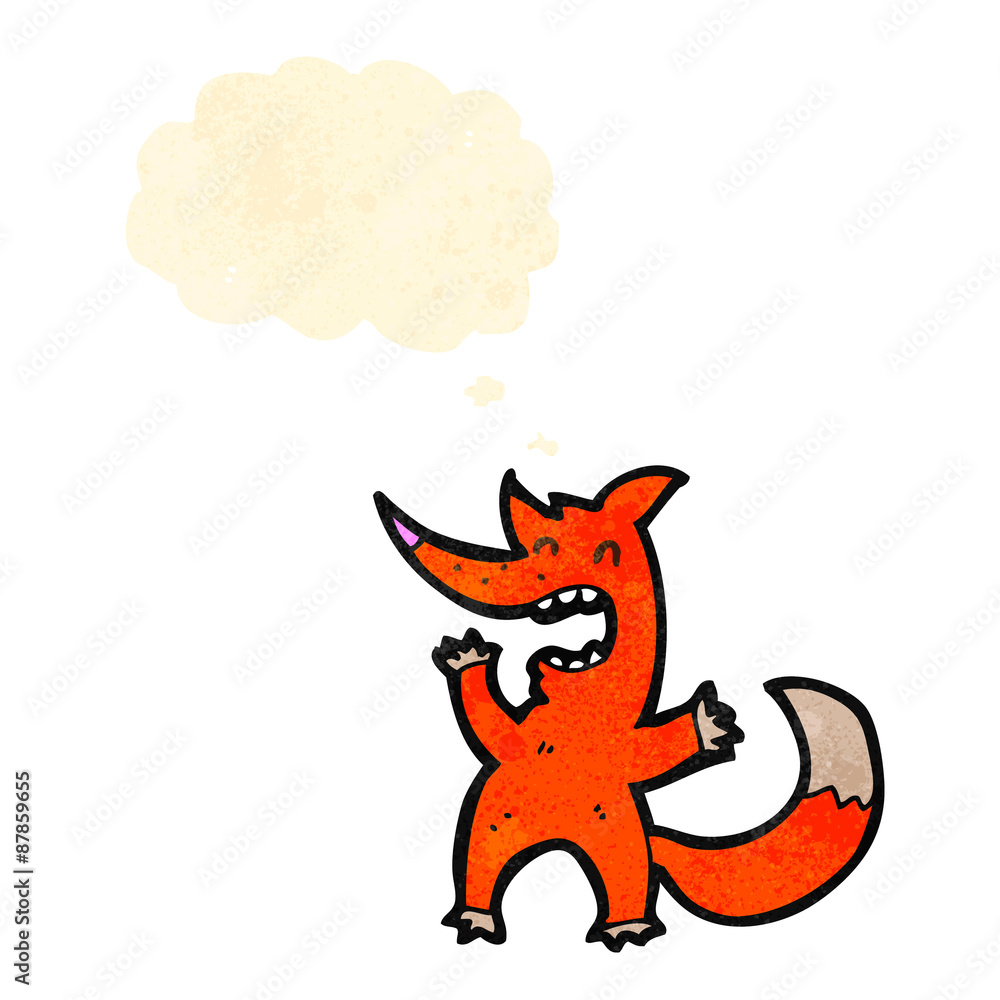 cartoon fox with thought bubble cartoon fox with thought bubble