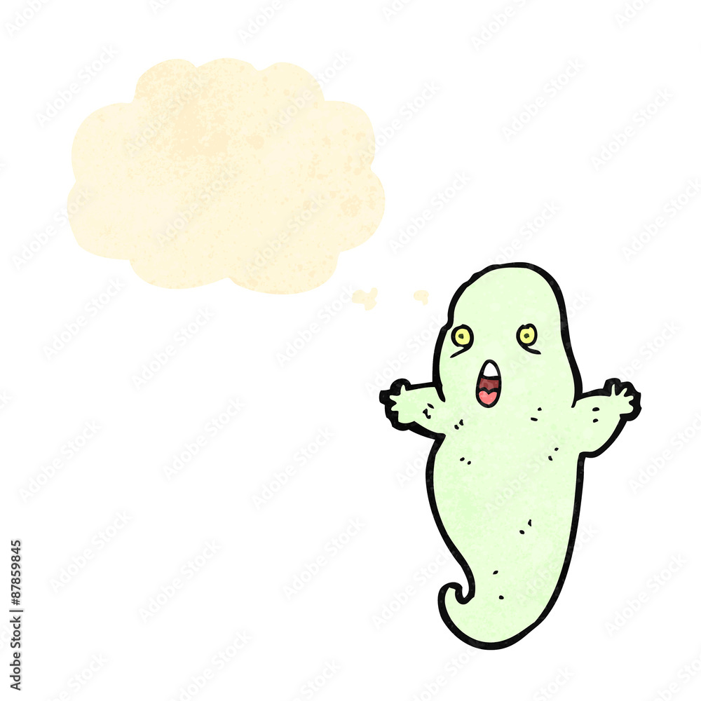cartoon spooky ghost with thought bubble cartoon spooky ghost with thought bubble