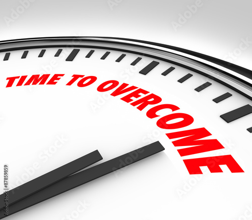 Εκτύπωση καμβά Time to Overcome Clock Beat Conquer Adversity Problem Trouble