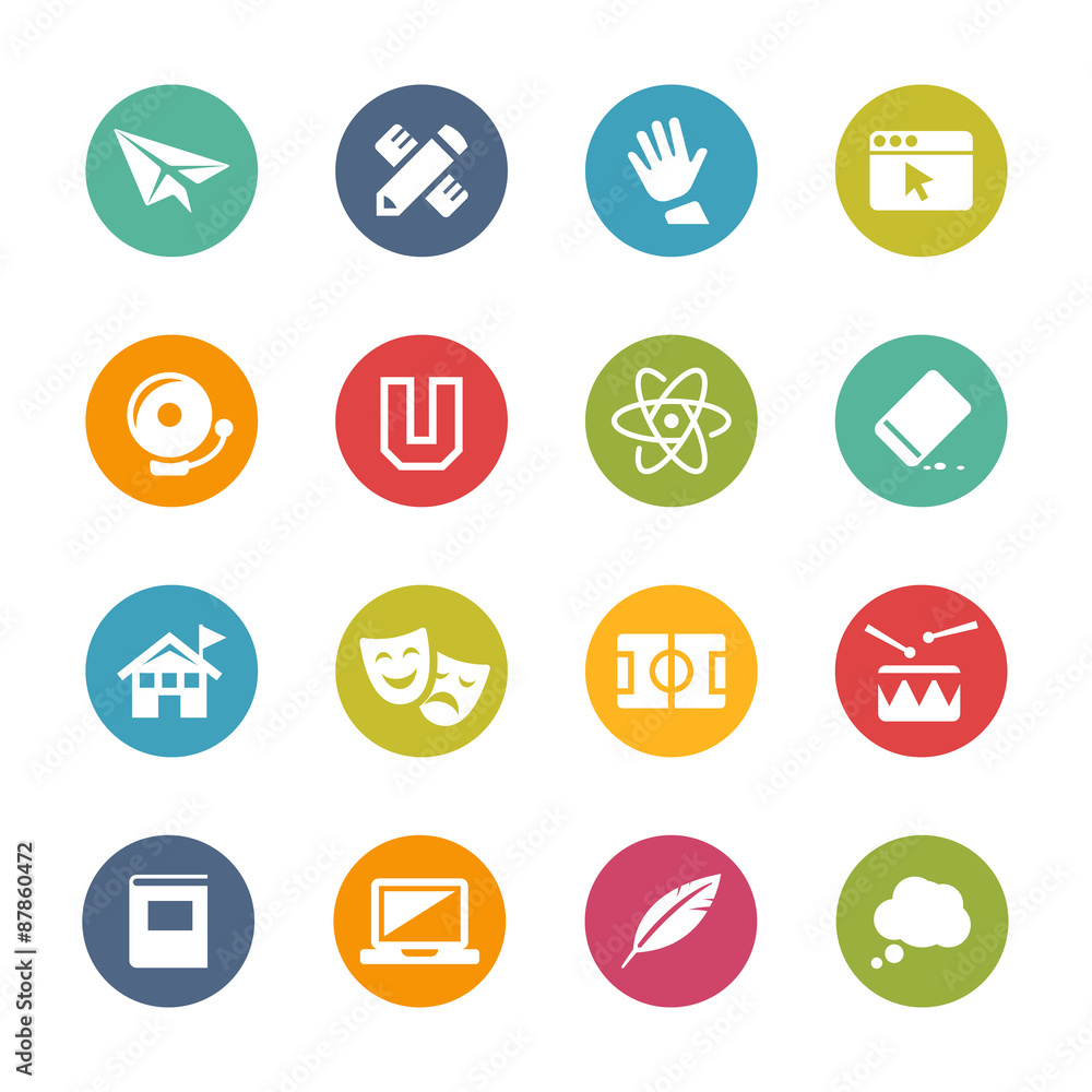 Education Icons, Circle Series Education Icons, Circle Series