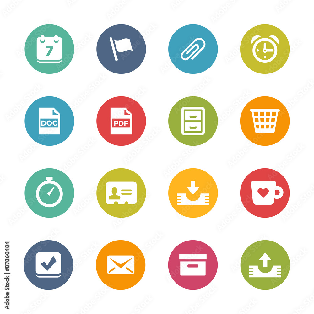 Office Icons, Circle Series Office Icons, Circle Series