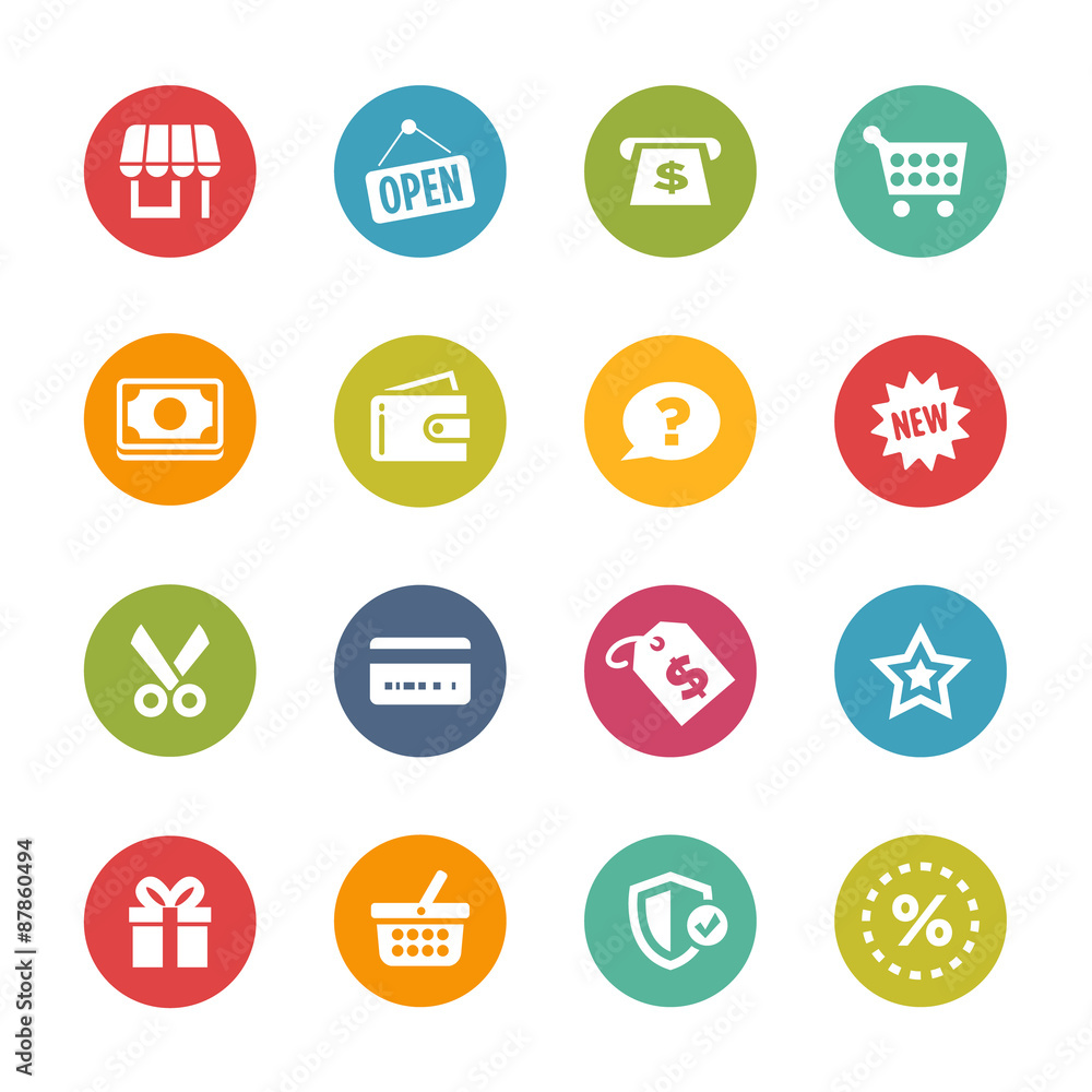 Shopping Icons, Circle Series Shopping Icons, Circle Series
