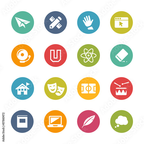 Education Icons, Circle Series