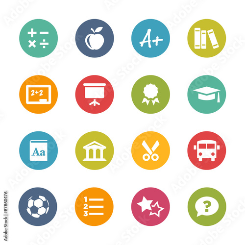 Education Icons, Circle Series