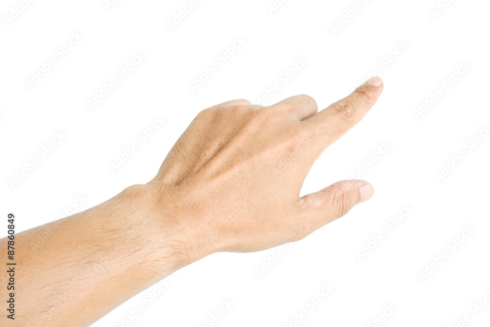 Human hand point something isolated on white background Human hand point something isolated on white background